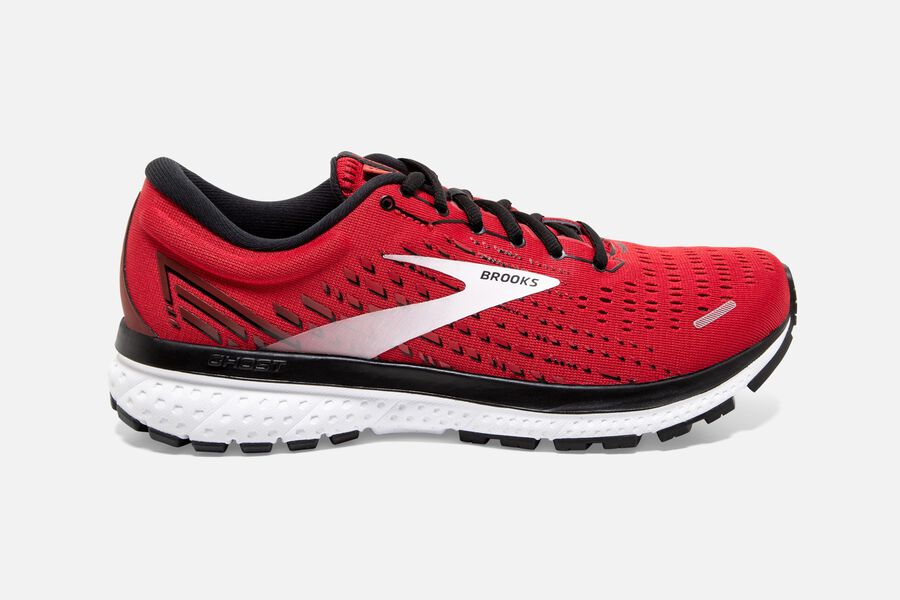 Brooks Ghost 13 Mens UK - Road Running Shoes - Red/Black/White 668-VLWMIG